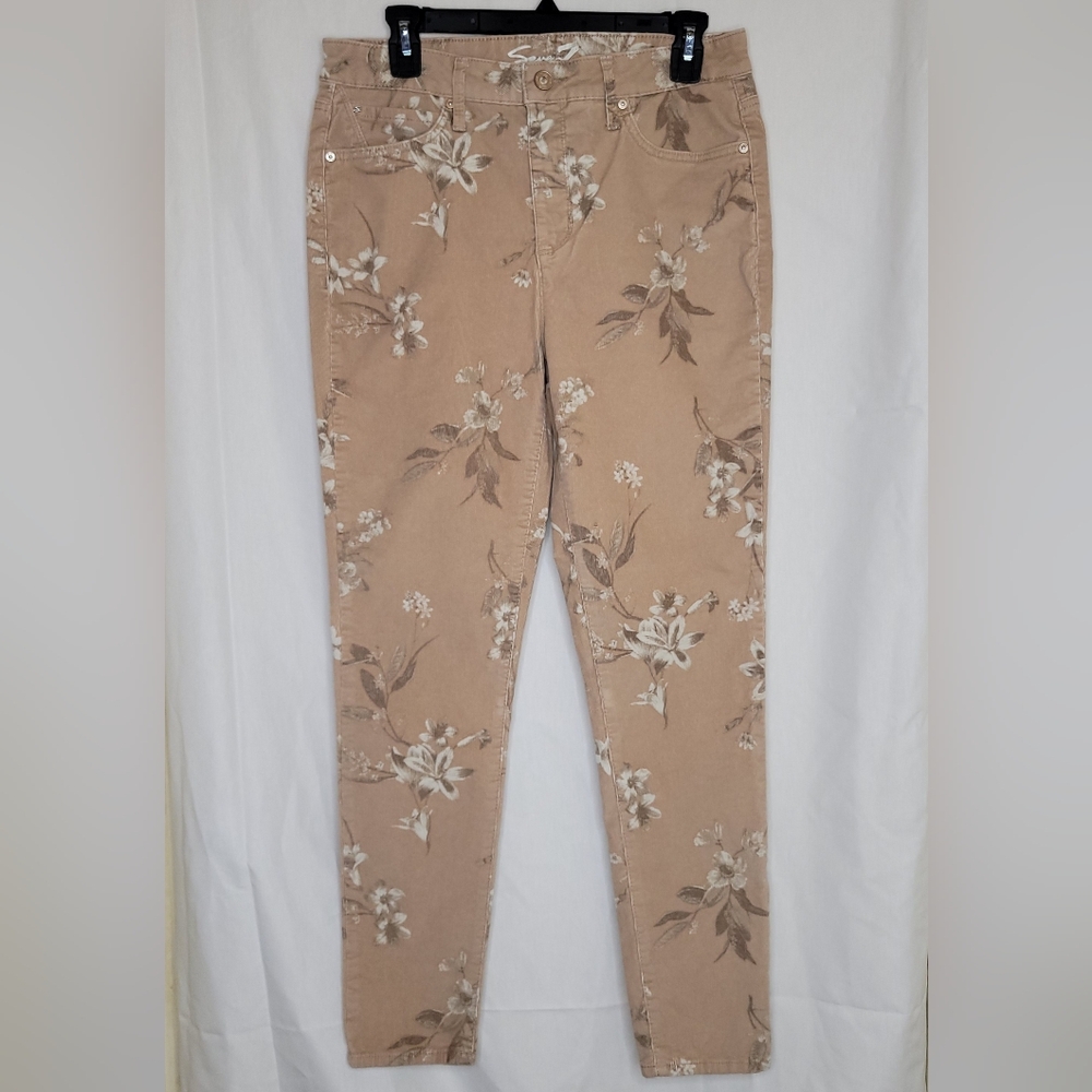 Seven 7 Jeans Floral Corduroy High Rise‎ Skinny Pants